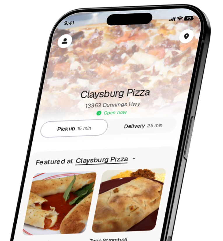 Claysburg Pizza app preview